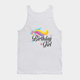 Unicorn Birthday Girl T Shirt Gift Tank Top